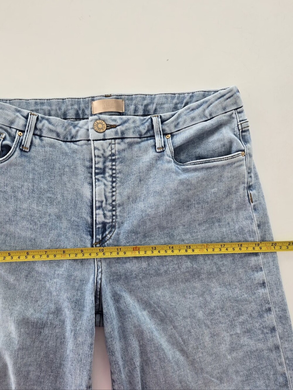 KUT from the Kloth Fab Ab Wide-Leg High Rise Light Wash Blue Jeans Size 12 - Picture 13 of 16